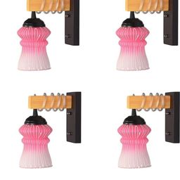 SOMIL Pink Glass Cylinder Printed Wall Lamps-image-75