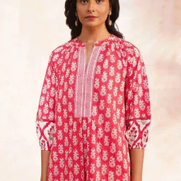 JAYPORE Mandarin Collar Printed Tunic-picture-17