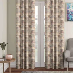 Aura Gold-Toned & Grey 2 Pieces Geometric Printed Door Curtain-image-94