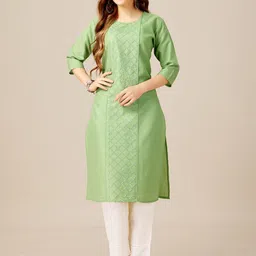 HERE&NOW Women Embroidered Panelled Kurta with Churidar-39