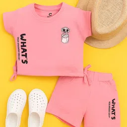 CERABI Girls Printed Pure Cotton T-Shirt With Shorts-picture-38