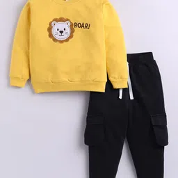 LITTLE NINJA Infant Boys Printed Round Neck Pure Cotton Sweatshirt With Joggers-picture-17