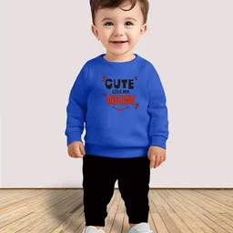 MRS NATURAL Kids Typography Printed Sweatshirt & Joggers-picture-14