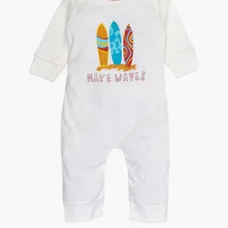 THE COTTON BABY Kids White Pure Cotton Printed Rompers-picture-26