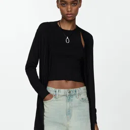 MANGO Longline Front-Open Shrug-image-13