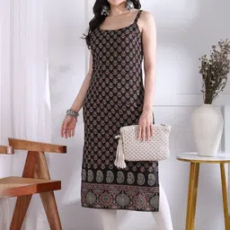 Vbuyz Women Floral Printed Festive Cotton Straight Kurta-24
