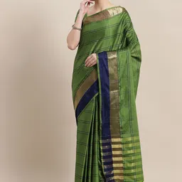 Anouk Rustic Checked Printed Zari Saree-11