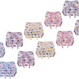 New Born Baby Cloth Langot Washable Reusable Nappies (0-6 Months, Pack of 10)-14