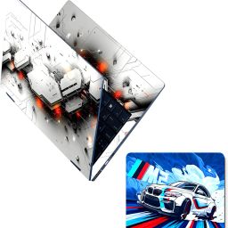 Flipkart SmartBuy Combo of Full Body Laptop Skin and Mouse Pad - Cyber Hive No Residue Removable Self Adhesive Vinyl Reusable Laptop Skin Compatible for 15.6 inch-image-15