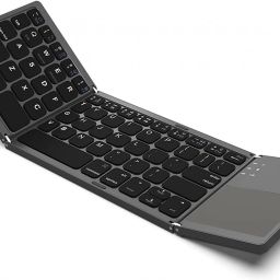 microware B033 Mini Folding keyboard Wireless Bluetooth Keyboard with Touchpad Bluetooth Handheld Multi-device Keyboard Compatible with Desktop, Laptop, Tablet, iPad, Mac-image-6
