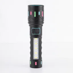 M036-C (ZOOMABLE METAL LED TORCH)5 Modes Flashlight, Super Bright 80W LED Light Torch-14