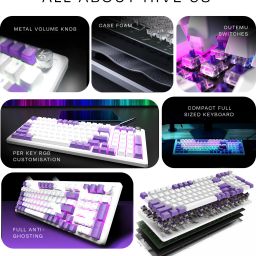 Kreo Hive Full Size Wired Gaming Mechanical Keyboard,Outemu Switches & RGB Backlight Wired USB Standard Gaming Keyboard Compatible with Desktop, Laptop, Mac image 3