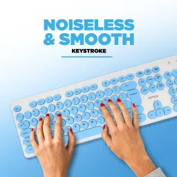 Intex Classy Wired USB Keyboard IT-KB335 White&Blue Wired USB Standard Multi-device Keyboard Compatible with Desktop, Laptop, Mac image 4