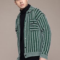 The Roadster Lifestyle Co. Striped Fuzzy Tailored Jacket-picture-48