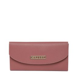 Caprese Women Pink Solid Three Fold Wallet-image-60