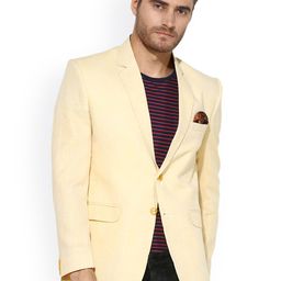 Hangup Cream Single-Breasted Solid Blazer-image-26