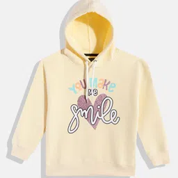 White Snow Girls Printed Hooded Sweatshirt-image-13