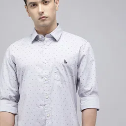 Van Heusen Pure Cotton Slim Fit Micro Ditsy Printed Casual Shirt-picture-36