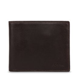 Fossil Men Brown Solid Leather Two Fold Wallet-1