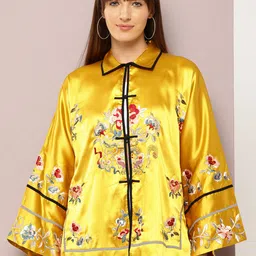 aaliya Floral Embroidered Lightweight Longline Tailored Jacket-image-84