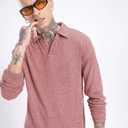 glitchez Modern Cool Ribbed Polo Collar Relaxed Fit T-shirt-picture-43