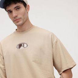 The Roadster Lifestyle Co. Solid Drop-Shoulder Sleeves Oversized T-shirt-picture-20
