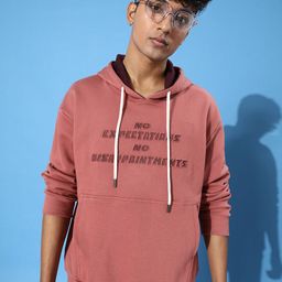 Difference of Opinion Men Typography Oversized Fleece Hooded Sweatshirt-picture-31
