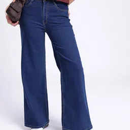 glitchez Women Classic Cool Wide Leg Stretchable Jeans-picture-23