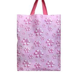 Kuber Industries Pink Floral Printed Shopper Tote Bag-52