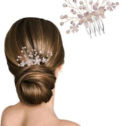 MAJESTIQUE Women Embellished Pearls & Flowers Comb Pin-41