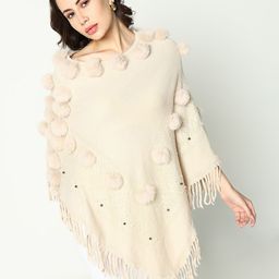 SHOWOFF Women Longline Poncho with Embellished Detail-image-39