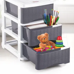 Nayasa Grey 3 Drawer Multi-Utility Storage Organisers-45