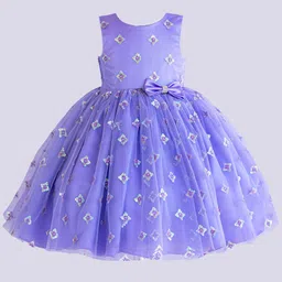 STANWELLS KIDS Girls Embroidered Net Fit & Flare Dress-8