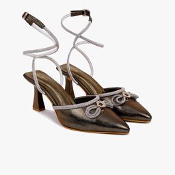 Justin Whyte Women Slim Heel Sandals With Bow Details-47