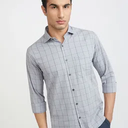 Park Avenue Slim Fit Checked Pure Cotton Casual Shirt-image-93