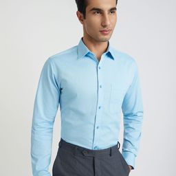 Raymond Slim Fit Self Design Pure Cotton Formal Shirt-image-50