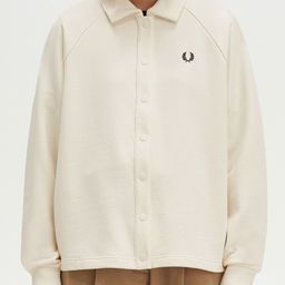 Fred Perry Women Solid Shirt Collar Cotton Sweatshirt-21