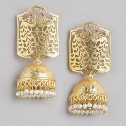 Anouk Gold Plated Beaded Dome Shaped Jhumkas Earrings-17