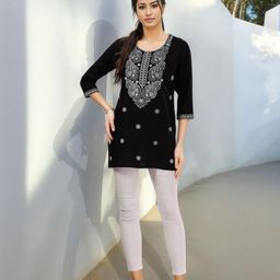 KALINI Women Floral Embroidered Chikankari Chikankari Kurti-picture-49