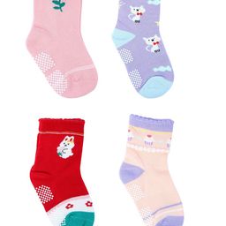 NEOBABY Kids Pack Of 4 Ankle-Length Cotton Socks-23