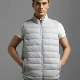 Louis Philippe Grey Regular Fit Quilted Jacket-picture-13