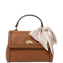 Forever New Tan Textured Medium Satchel Handbag-7