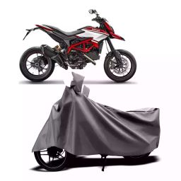 Auto Pearl Two Wheeler Cover with Bag for Ducati Hypermotard, Silver-image-74