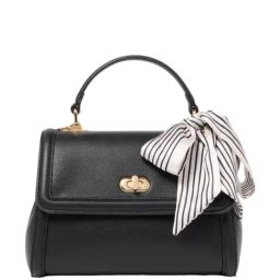 Forever New Black Textured Medium Satchel Handbag-image-92