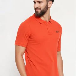 Vimal Jonney Orange Regular Fit Solid Polo T-Shirt-image-43