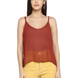 Aditi Wasan Maroon V Neck Camisole-image-26
