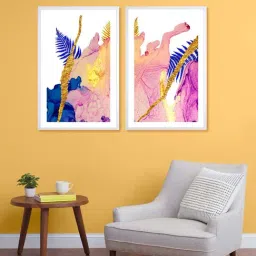 999Store Multicolor Printed Abstract Multi Pattern Wall Painting-15