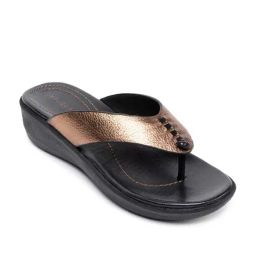 HF Journey Women's KNOT Antique Gold Thong Wedges-image-36