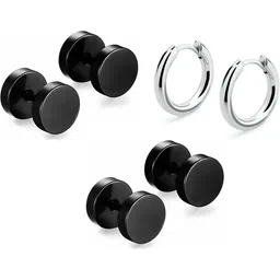 shobhram Set Of 3 Contemporary Hoop Earrings-16