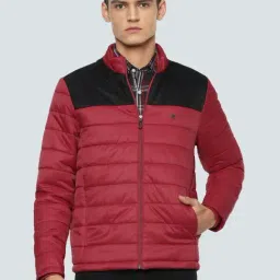 Louis Philippe Maroon Regular Fit Colour Block Jacket-picture-47